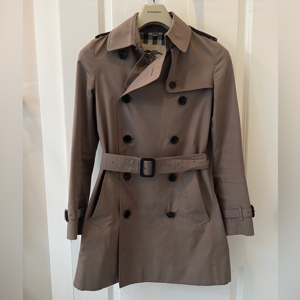 Burberry Dark Beige Trench Jacket Sz 4